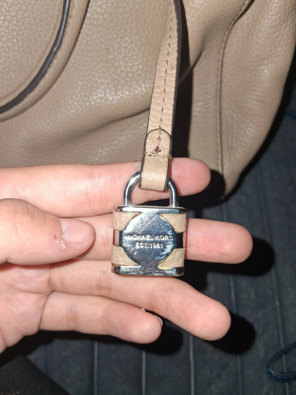 Michael Kors Beige Leather Satchel Bag